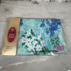 Cannon Royal Family Full Flat Sheet Shangri-La Style 761 Percale No Iron Floral